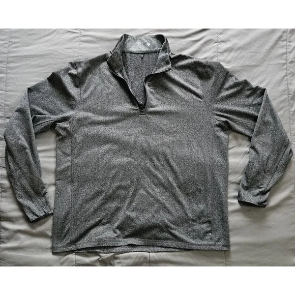 Greyson Men's Lightweight 1/4 Zip Mock Neck Herringbone Pullover L Performance - Picture 2 of 7